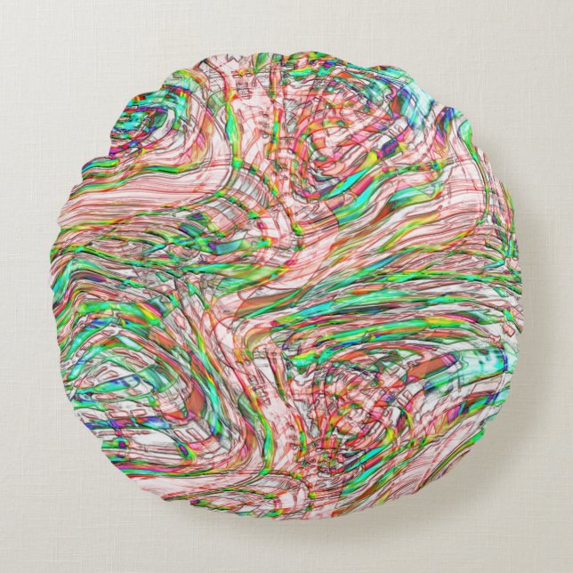 Cojín Redondo Tormenta de huellas torcidas (Anverso)