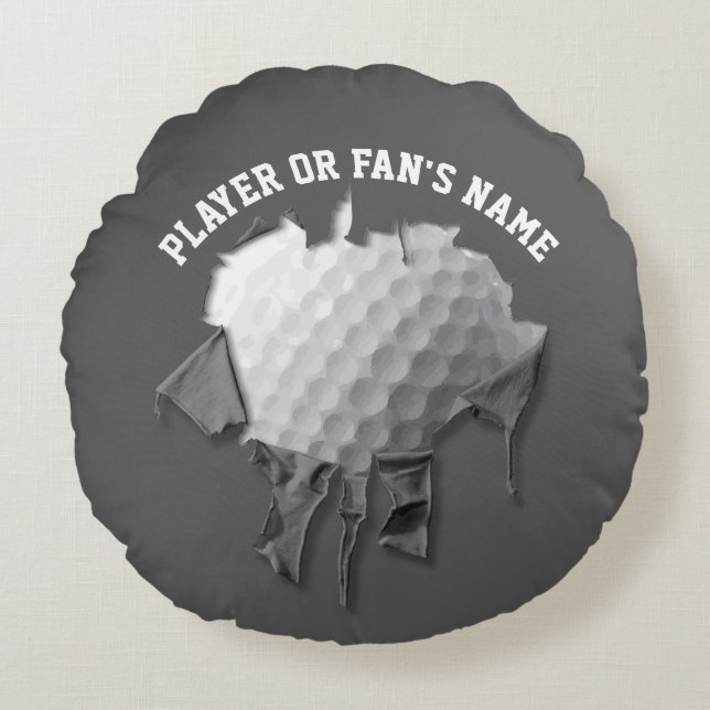 Cojín Redondo Torn Golf Ball Round Pillow (Anverso)