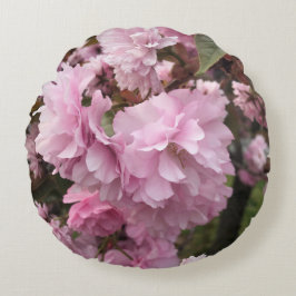 Cojín Redondo Torneado de flores de cerezo