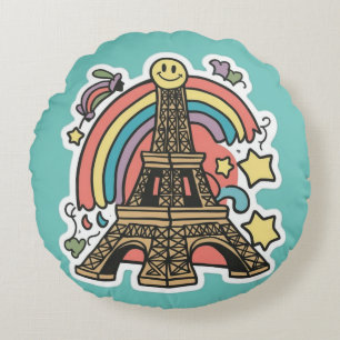 Cojín Redondo Torre Eiffel