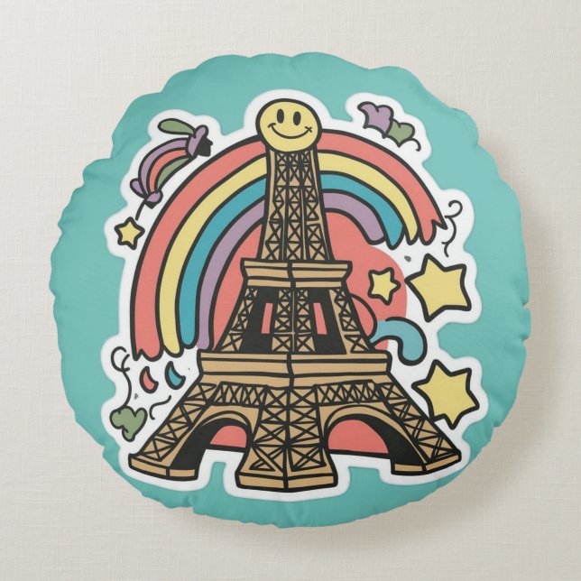 Cojín Redondo Torre Eiffel (Anverso)