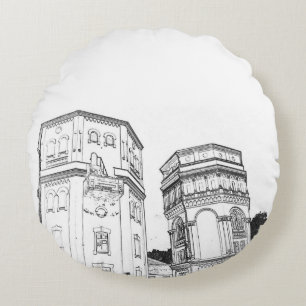 Cojín Redondo Torres de Agua de Grodno Bielorrusia