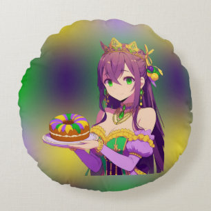 Cojín Redondo Torta del Rey Anime Mardi Gras