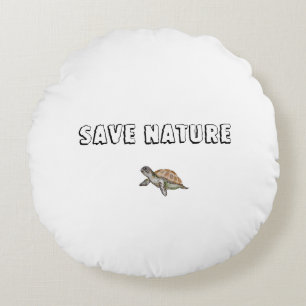 Cojín Redondo Tortuga acuarela