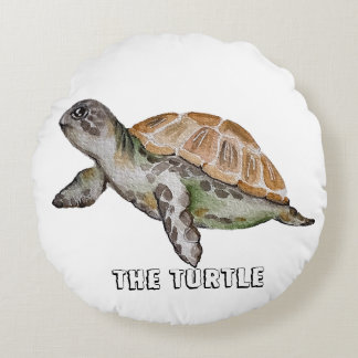 Cojín Redondo Tortuga acuarela