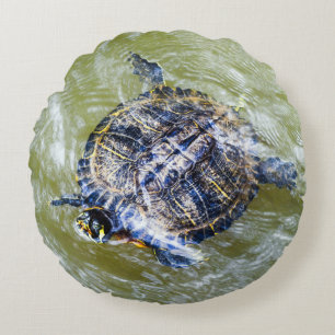 Cojín Redondo Tortuga de baño dice hola
