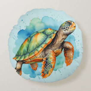 Cojín Redondo Tortuga de pintura suave