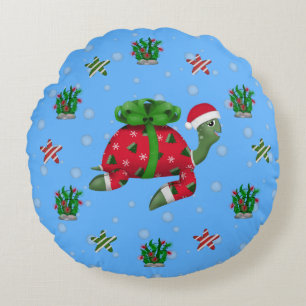 Cojín Redondo Tortuga navidad