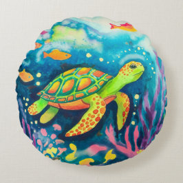 Cojín Redondo Tortuga pintadora