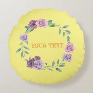 Cojín Redondo Tote DE ESTILO MÍNIMO MODERNO MONOGRAM ELEGANTE SE