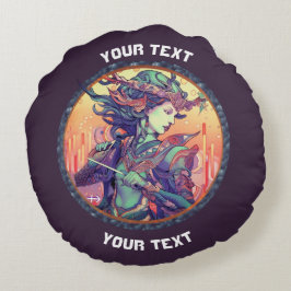 COJÍN REDONDO TOTE SAGITTARIO DE RÓTULO ZODIAC PERSONALIZADO