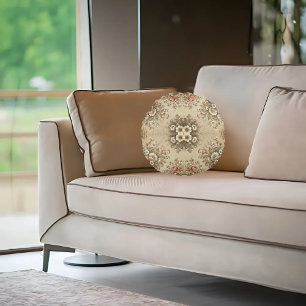 Cojín Redondo Tradiciones florales de cabaña