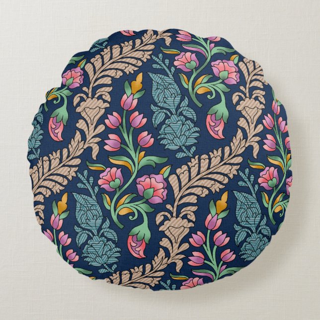 Cojín Redondo Traditional Mughal Allover Designart,pattern,flora (Anverso)