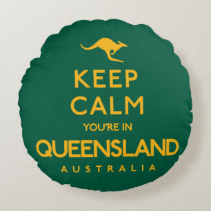 Cojín Redondo ¡Tranquilidad, estás en Queensland!
