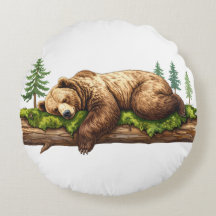 Tranquilo Oso Durmiente Rústico Tela De Agua De Te