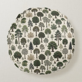Cojín Redondo Trees Pattern