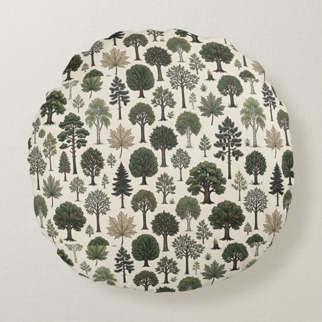 Cojín Redondo Trees Pattern (Anverso)