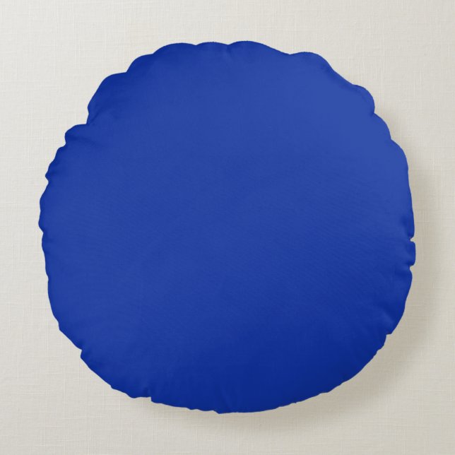 Cojín Redondo Trendy Elegant Solid Royal Blue (Anverso)
