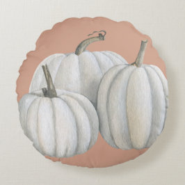 Cojín Redondo Tres calabazas blancas