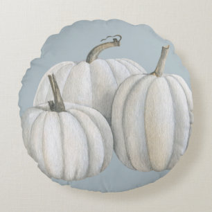 Cojín Redondo Tres calabazas blancas