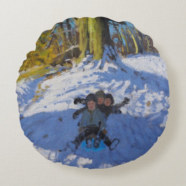 Cojín Redondo Tres en un trineo Allestree Park Derby .2014 (Anverso)