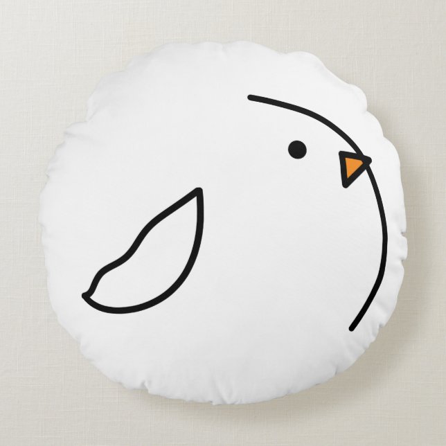 Cojín Redondo Tres pájaros en el alambre (Anverso)