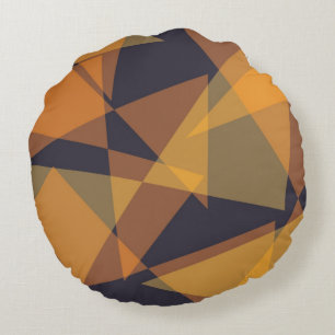 Cojín Redondo Triángulos geométricos, frescos, modernos, sencill