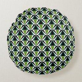 Cojín Redondo Triángulos verdes