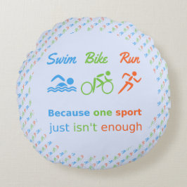 Cojín Redondo Triatlón estampado en bicicleta de natación