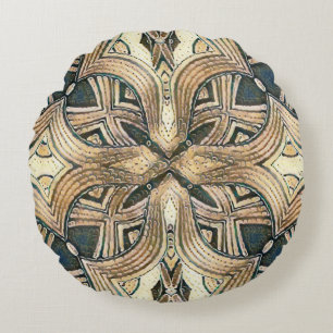 Cojín Redondo Tribal Contemporáneo