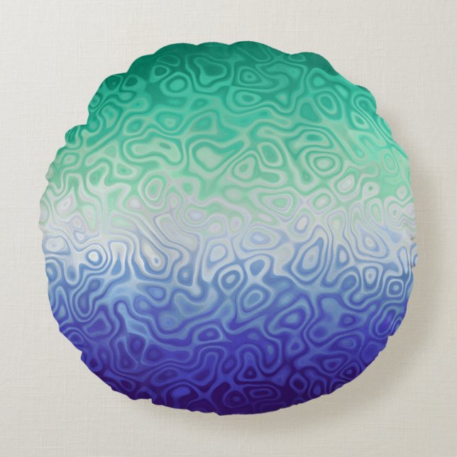 Cojín Redondo Trippy Ripply Funky Boho MLM Hombres Amantes Orgul (Anverso)