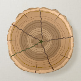 Cojín Redondo Tronco de árbol forestal