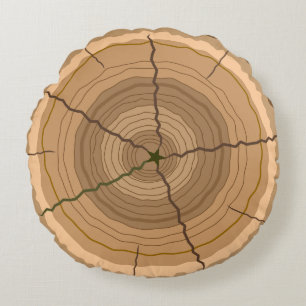 Cojín Redondo Tronco de árbol forestal