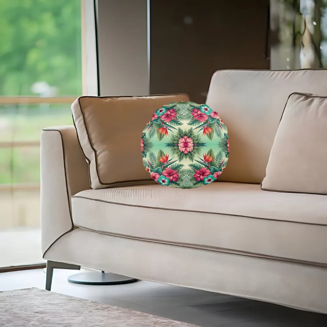 Cojín Redondo Trópicos Brillantes (Subido por el creador)