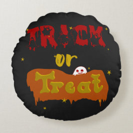 Cojín Redondo Truco o trato divertido Boo Halloween