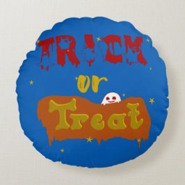 Cojín Redondo Truco o trato divertido Boo Halloween