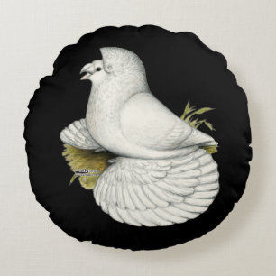 Cojín Redondo Trumpeter Pigeon White