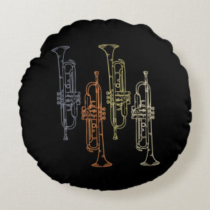 Cojín Redondo Trumpets Vintage