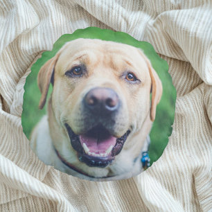 Cojín Redondo Tu foto de perro Keepsake personalizada