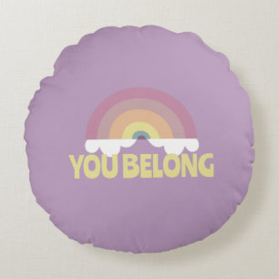 Cojín Redondo Tú perteneces al arcoiris