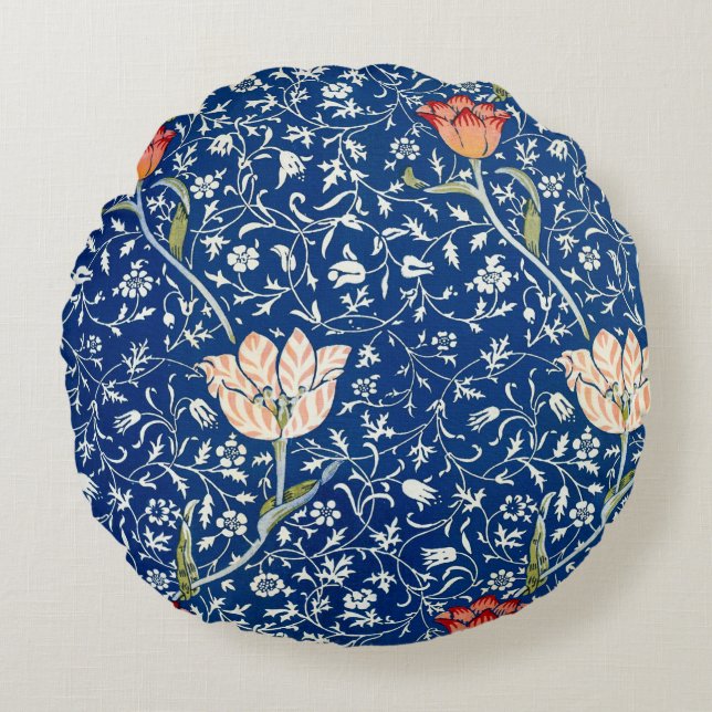 Cojín Redondo Tulipán, William Morris (Anverso)