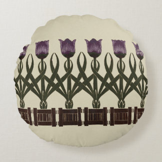 Cojín Redondo Tulips de Art Nouveau