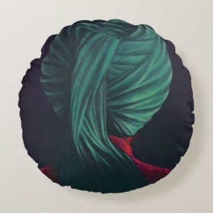 Cojín Redondo Turbante verde