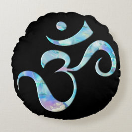 Cojín Redondo Turquesa Ombr Marmóreo