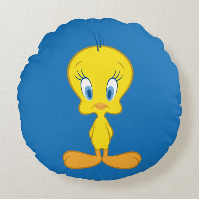Cojín Redondo TWEETY™ | Pequeña Pájaro Inocente (Anverso)