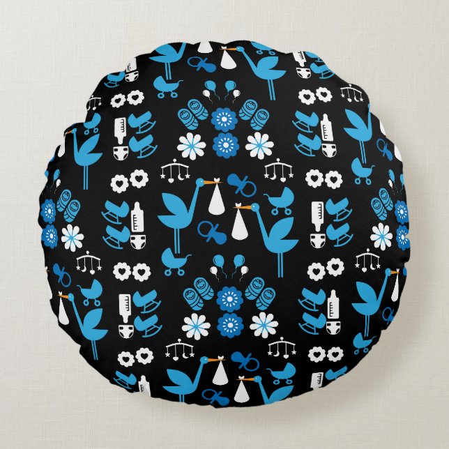 Cojín Redondo Twin Boy Stalk Delivery Blue (Anverso)