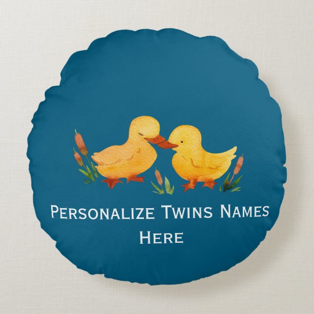 Cojín Redondo Twin Ducklings (Anverso)