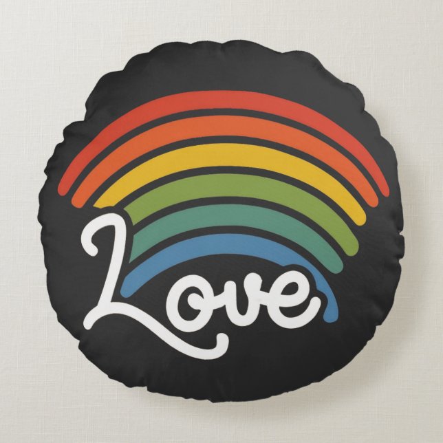 Cojín Redondo Un arcoiris de amor (Anverso)