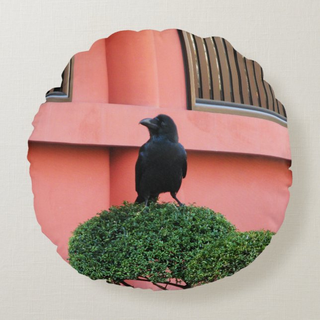 Cojín Redondo Un Círculo De Jungla De Gran Montura Una Percha En (Anverso)