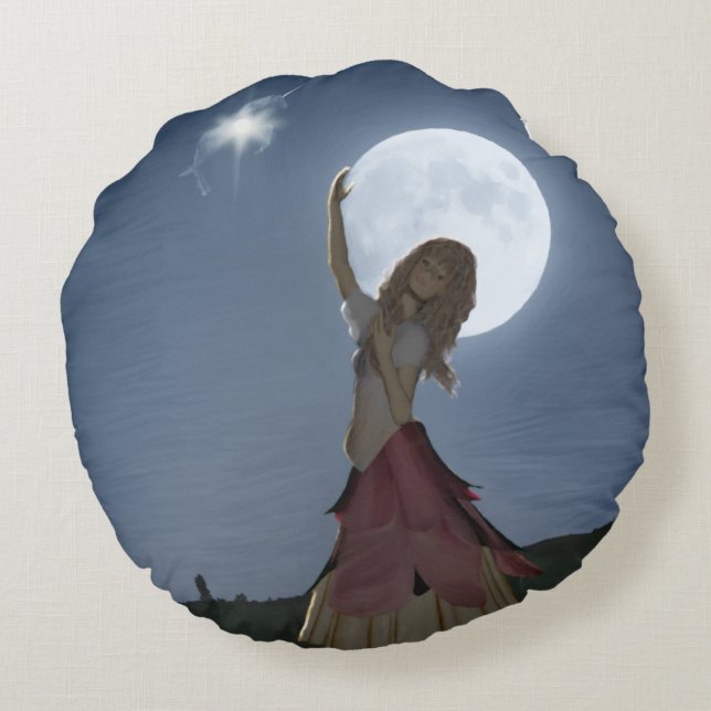 Cojín Redondo Un deseo de hacerse realidad (Reverso)